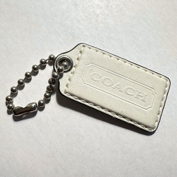 Coach Accessories - Coach 2.5" Leather Hangtag White